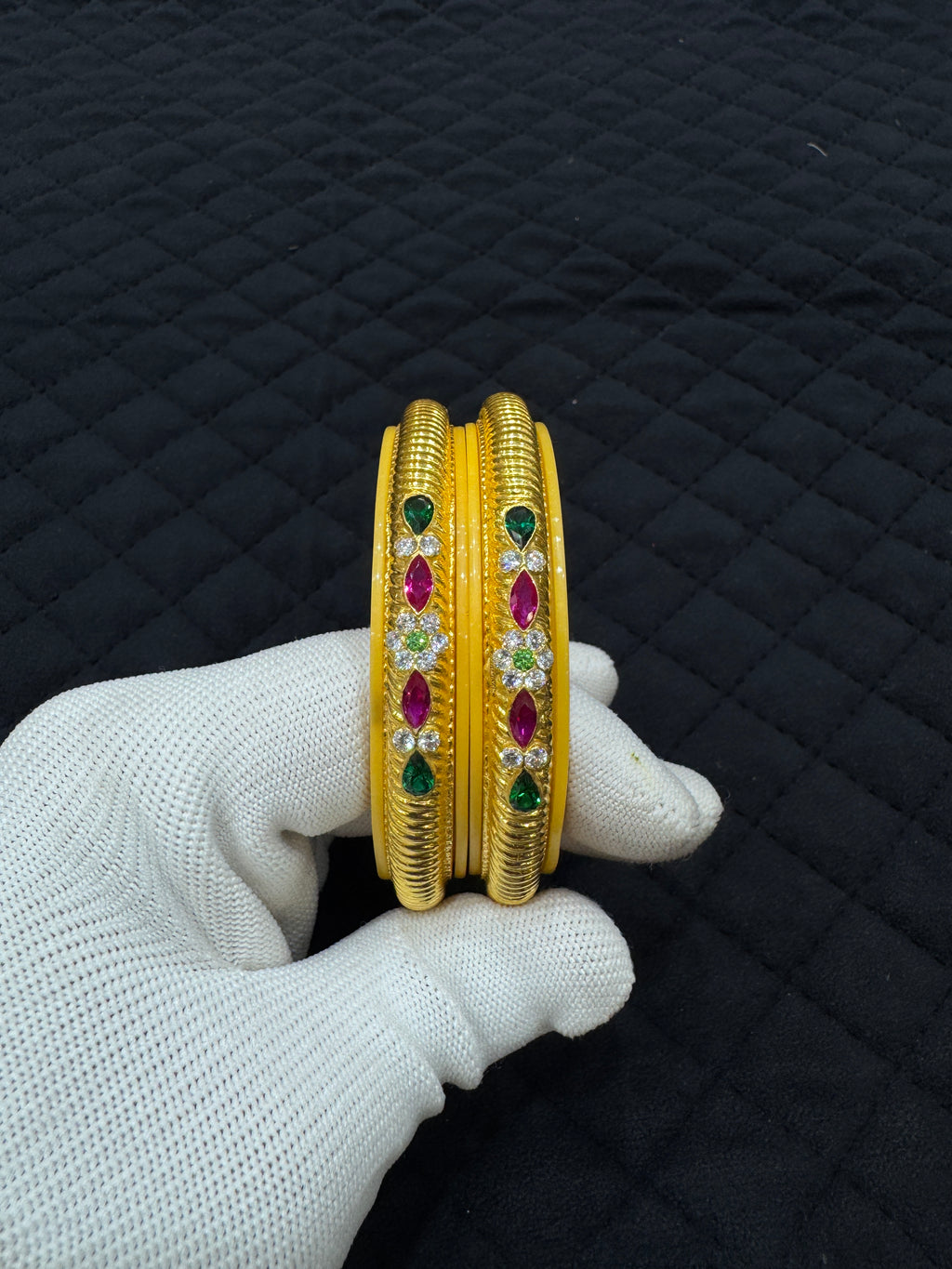 22KT Gold Bangles Set of 2, Traditional Bangle Gift for Her