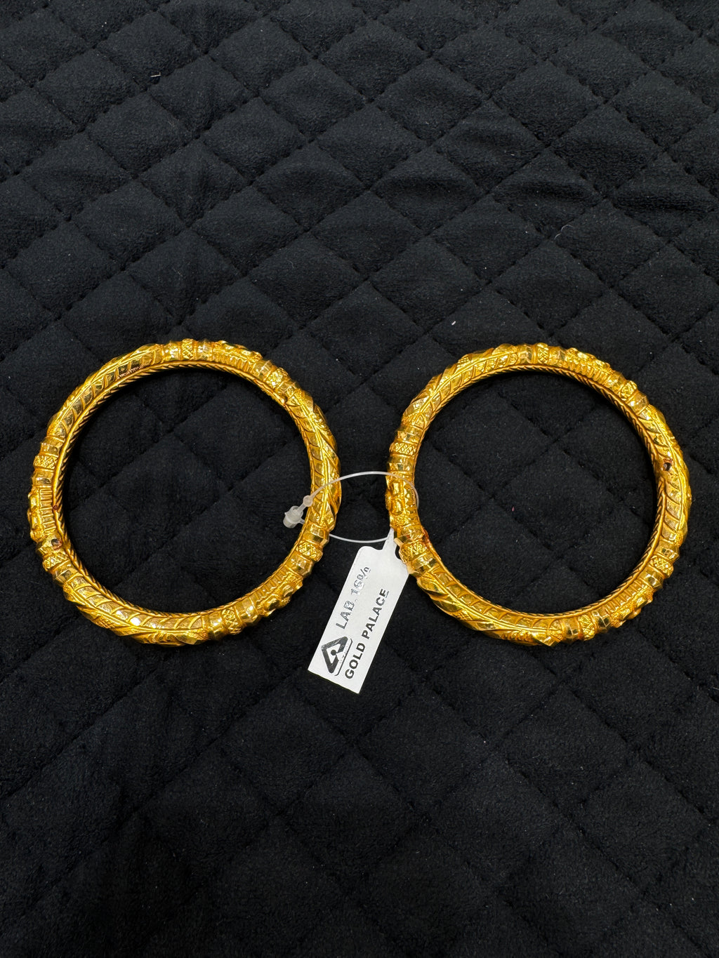 22KT HUID Gold Bangles Set (Pair of 2), Classic Elegant Jewelry