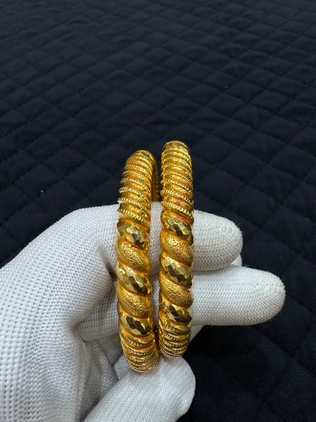 22KT Gold Bangles Pair, Sleek & Elegant Design Wedding Wear
