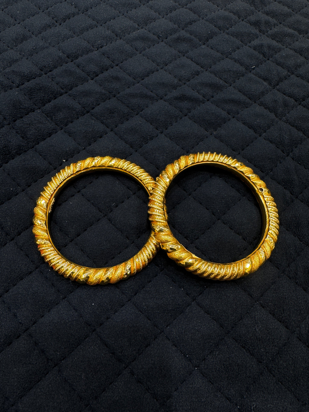22KT Gold Bangles Pair, Sleek & Elegant Design Wedding Wear
