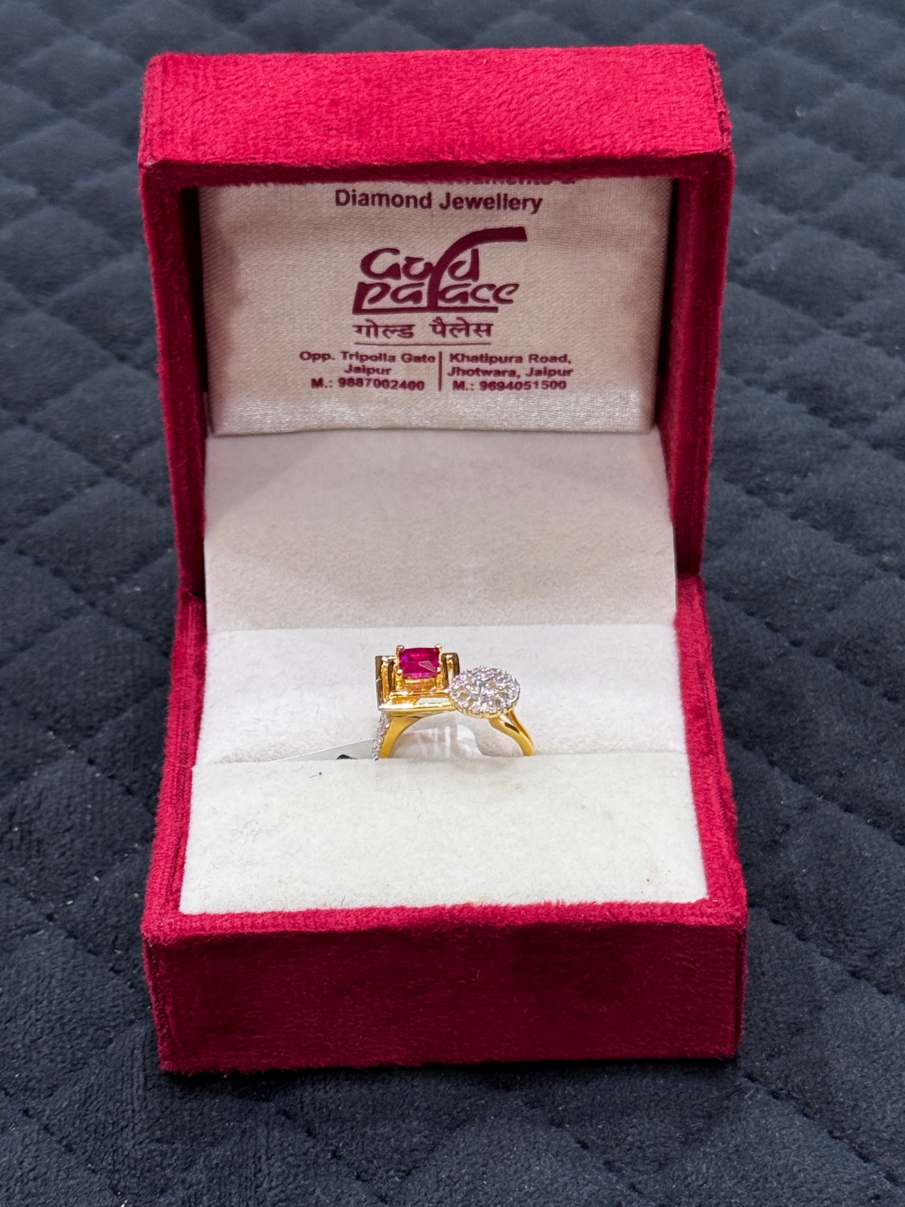 22KT Gold Round Sparkling Cubic Zirconia Ring – Beautiful Gift for Her