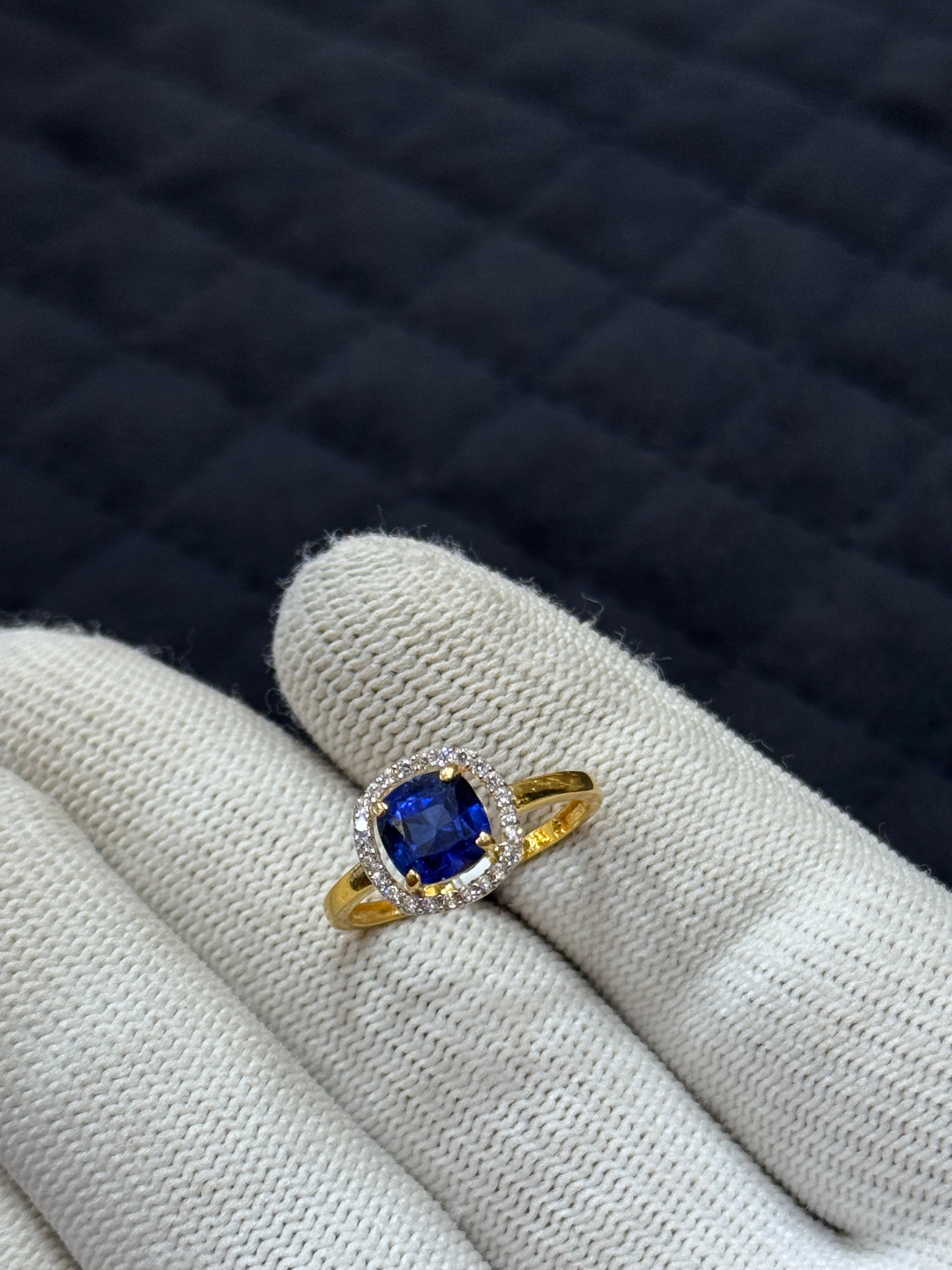 22KT Hallmark Gold Round Cut Cubic Zirconia Ring – Classic Engagement or Daily Wear Ring