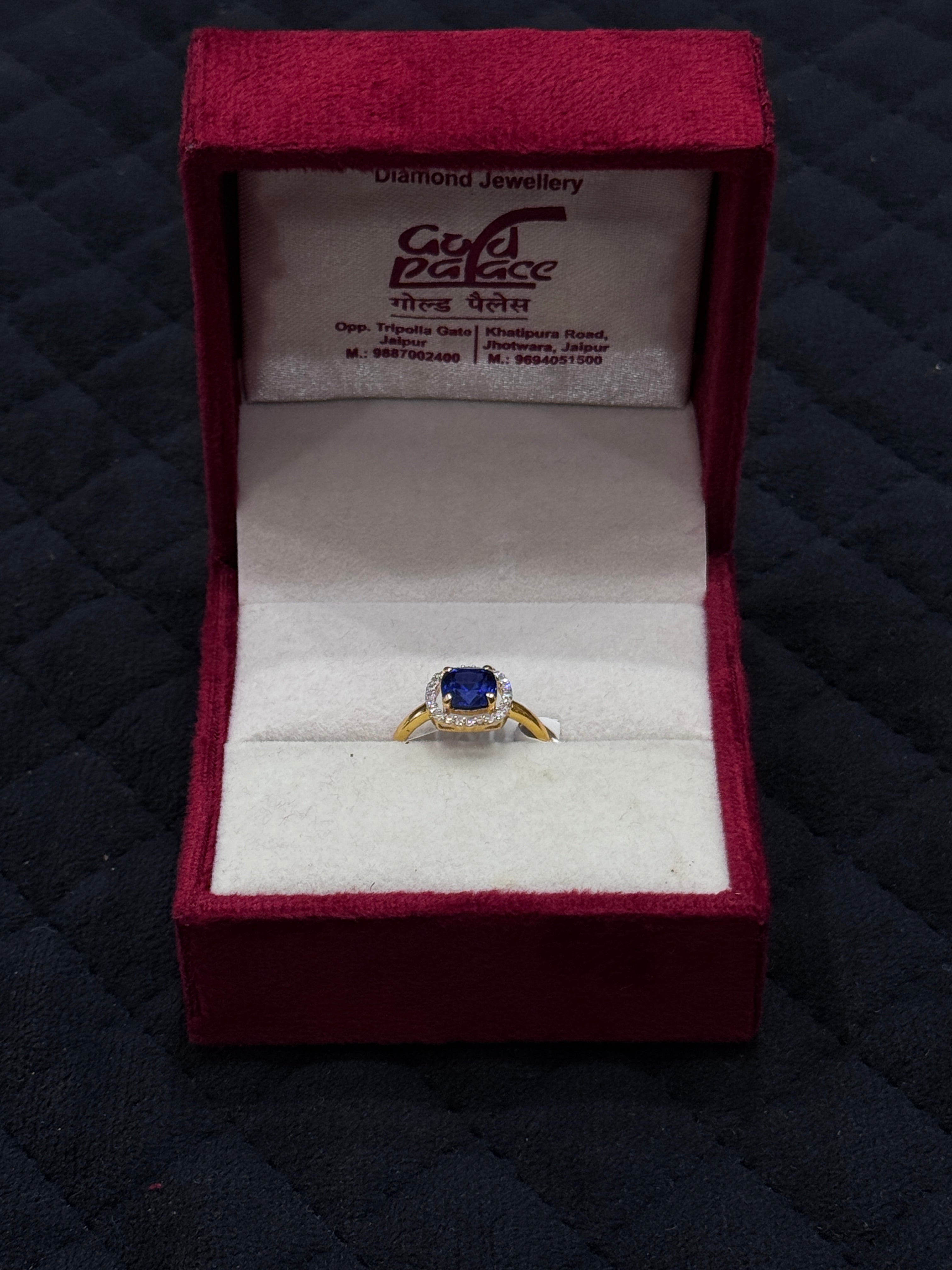 22KT Hallmark Gold Round Cut Cubic Zirconia Ring – Classic Engagement or Daily Wear Ring