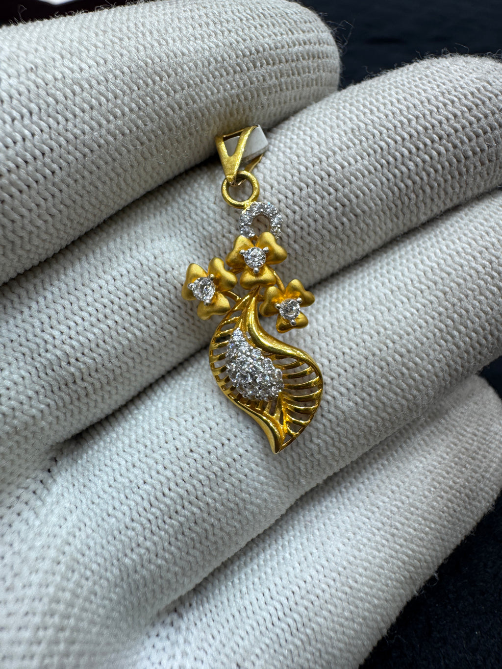 Elegant 22kt Hallmarked Gold CZ Pendant for Daily & Occasion Wear
