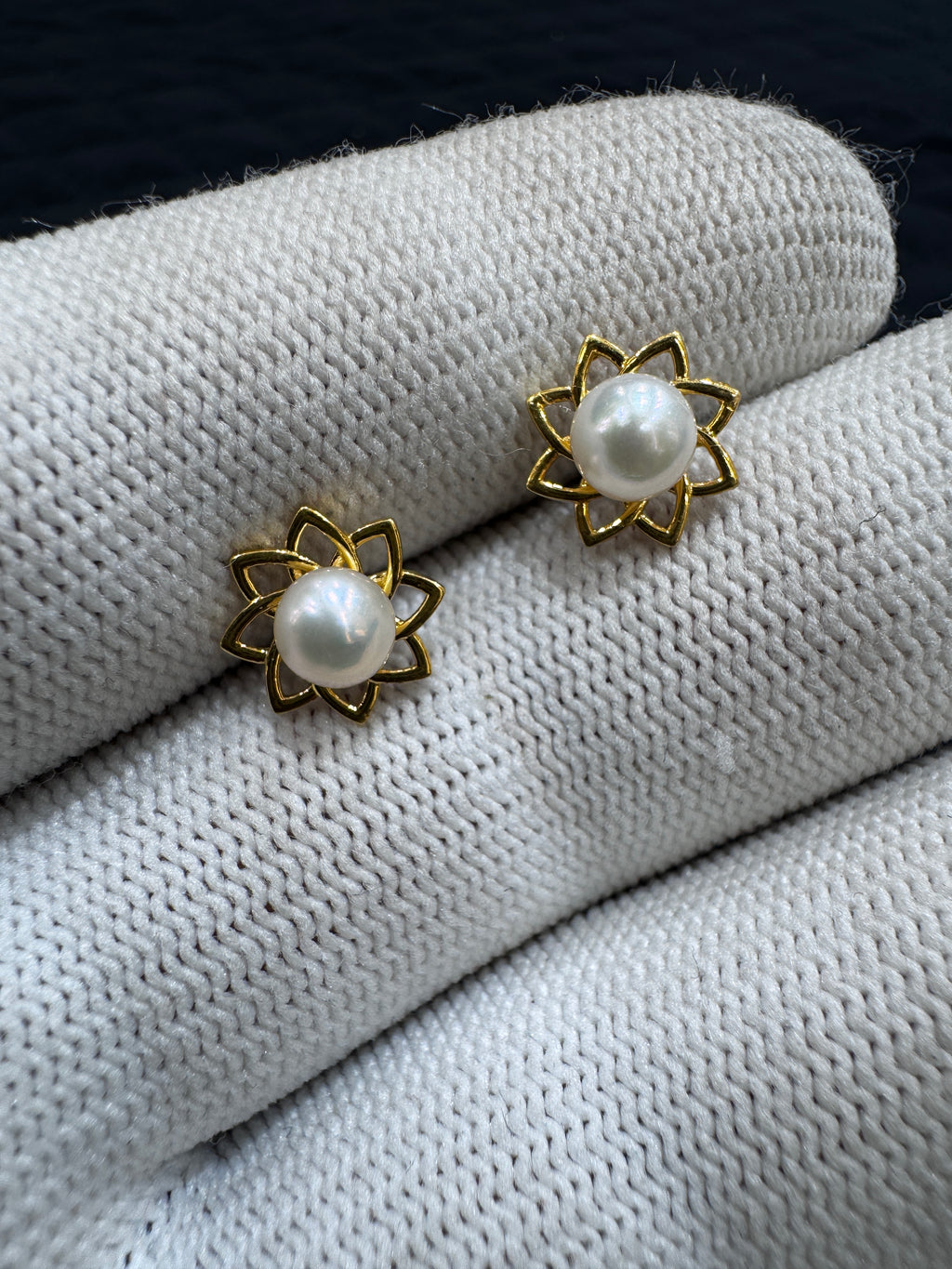 22KT Gold Cubic Zirconia Stud Earrings with Dazzling Shine | Minimalist Earrings