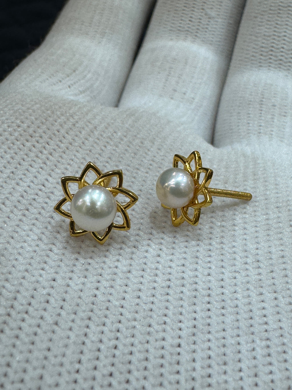 22KT Gold Cubic Zirconia Stud Earrings with Dazzling Shine | Minimalist Earrings