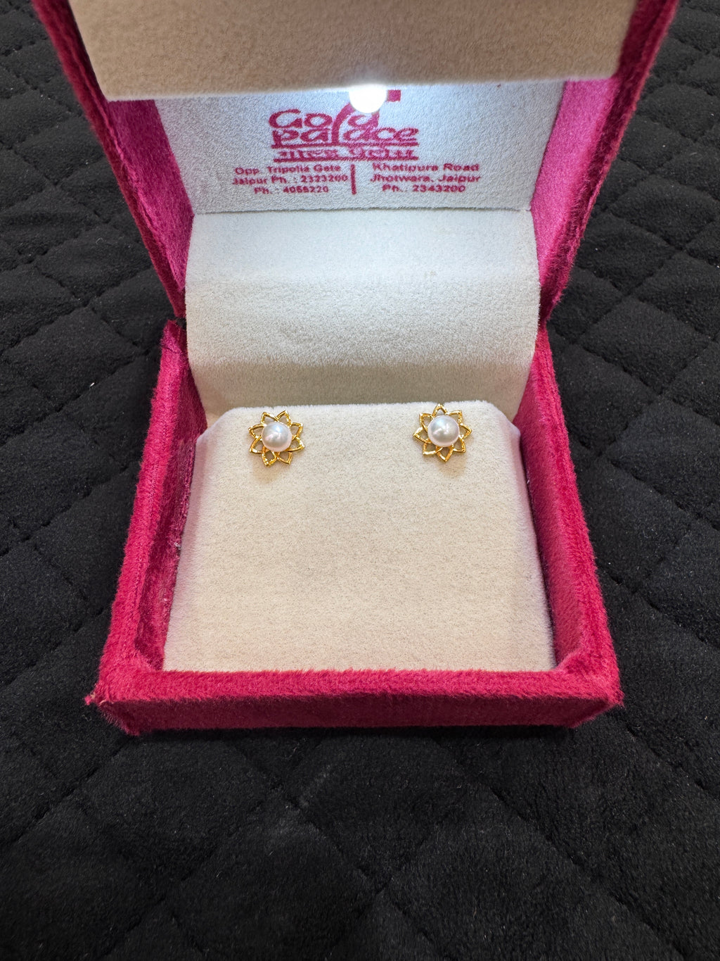 22KT Gold Cubic Zirconia Stud Earrings with Dazzling Shine | Minimalist Earrings