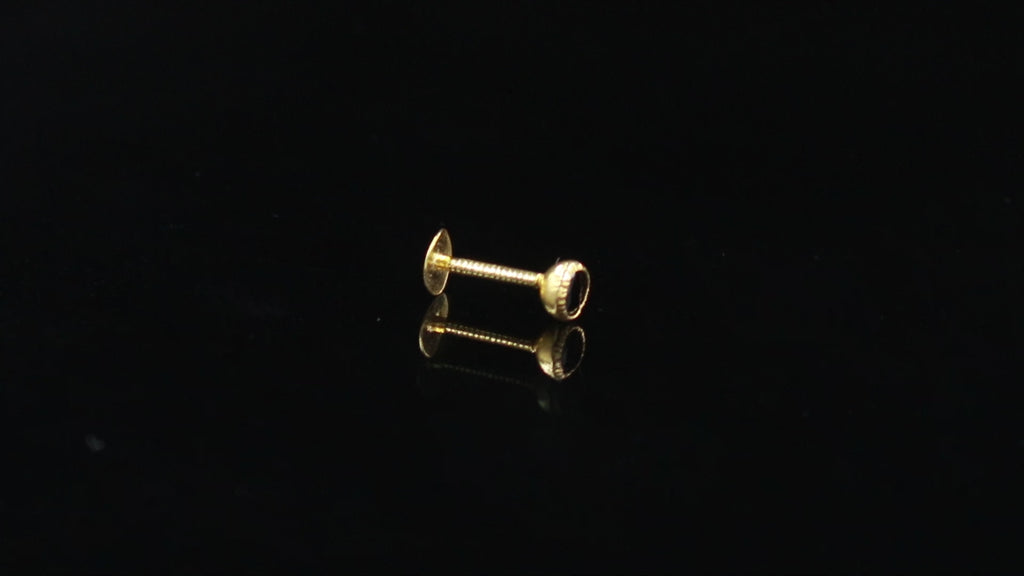 Premium 18K Gold Nose Stud Round Brilliant CZ Diamond Look Elegant Nose Ring