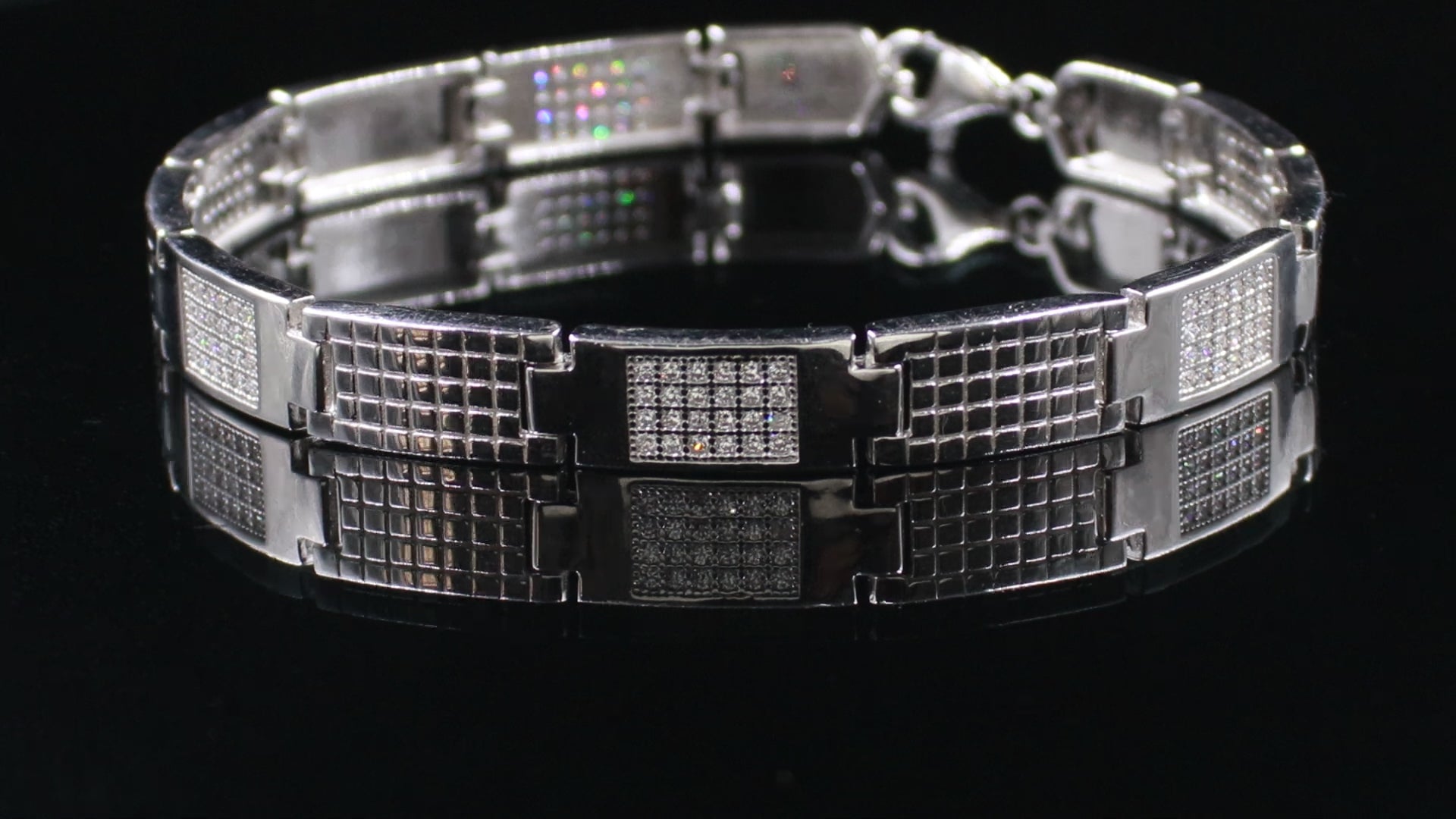 925 Sterling Silver Round Brilliant CZ Stone Bracelet Rhodium-Plated Jewellery