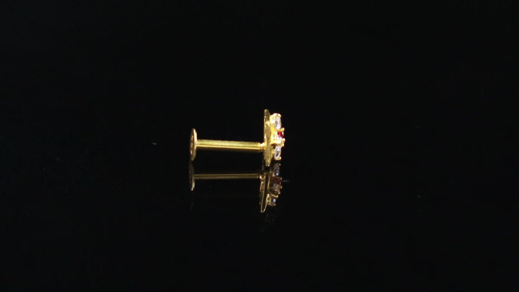 Round CZ Nose Pin in 18KT Hallmarked Gold – Sparkling Nose Jewelry