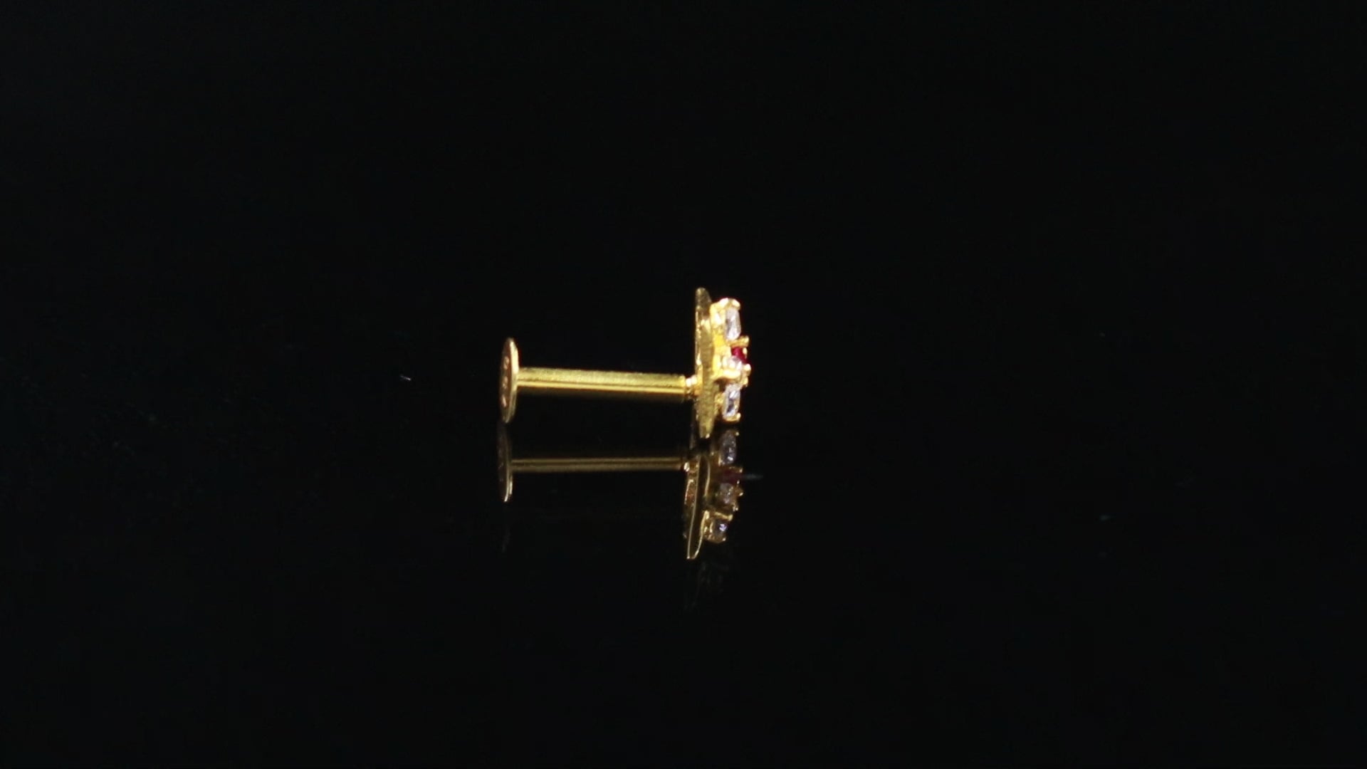 Round CZ Nose Pin in 18KT Hallmarked Gold – Sparkling Nose Jewelry
