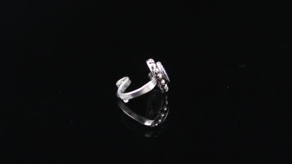 Tear Drop CZ Nose Ring | 925 Sterling Silver Turkish Design