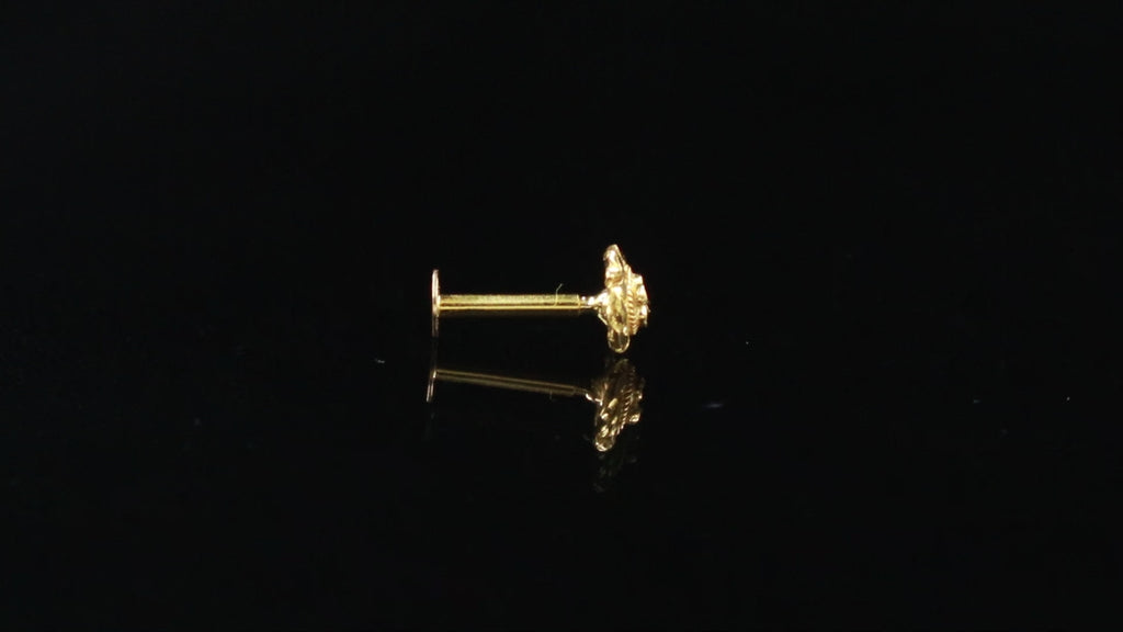 18KT Gold Minimal Nose Stud, Elegant Daily Wear