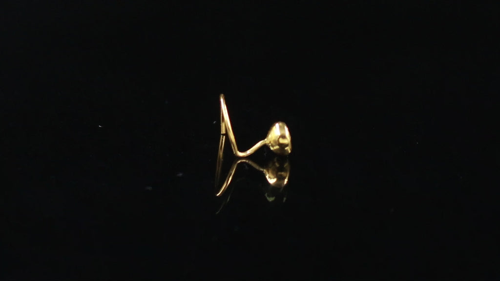 18K Gold Round CZ Nose Stud – Elegant Gold Nose Piercing Jewelry