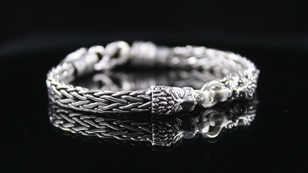 925 Sterling Silver Dragon Bracelet Vintage Thai Silver Jewellery