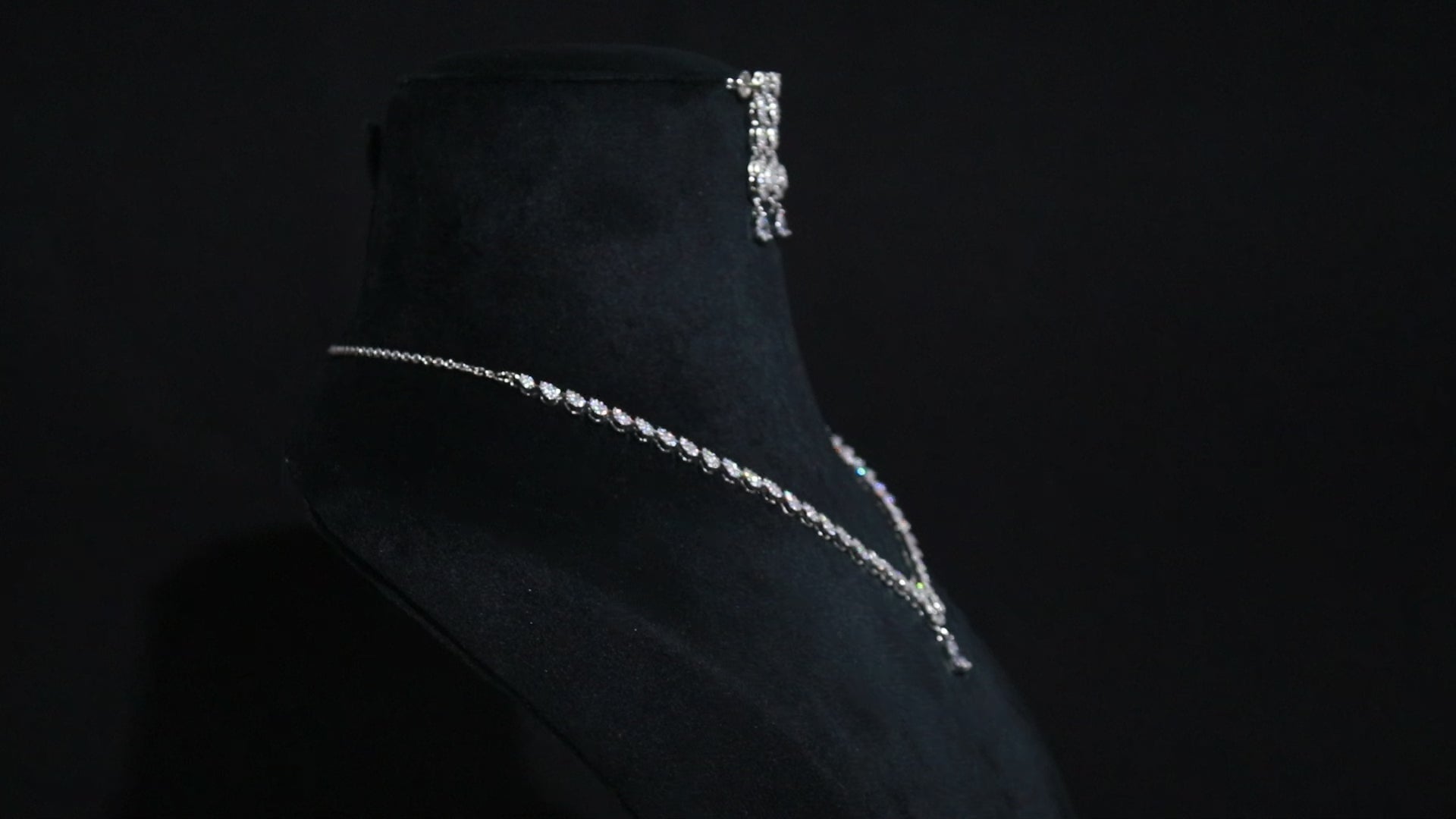 925 Sterling Silver Cubic Zirconia Necklace & Earrings Set for Women Minimalist Jewellery