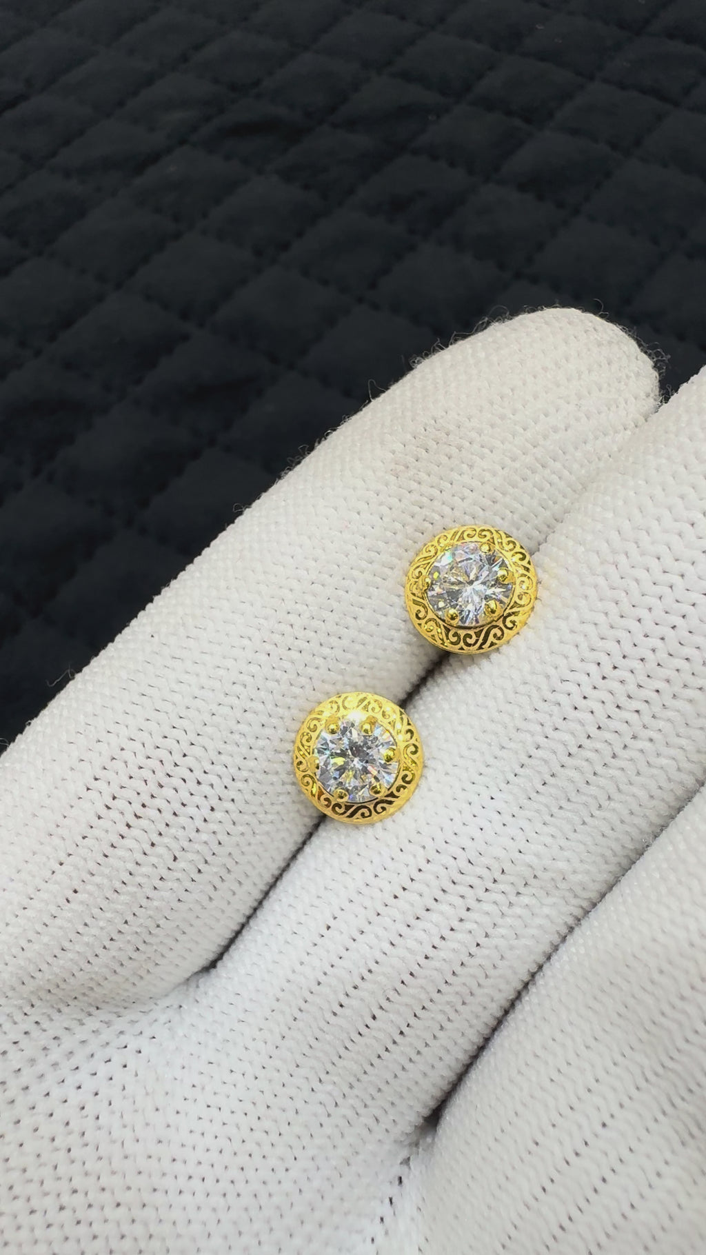 18kt Hallmarked Gold Stud Earrings | Real 18 Karat Solid Gold Minimalist Earrings