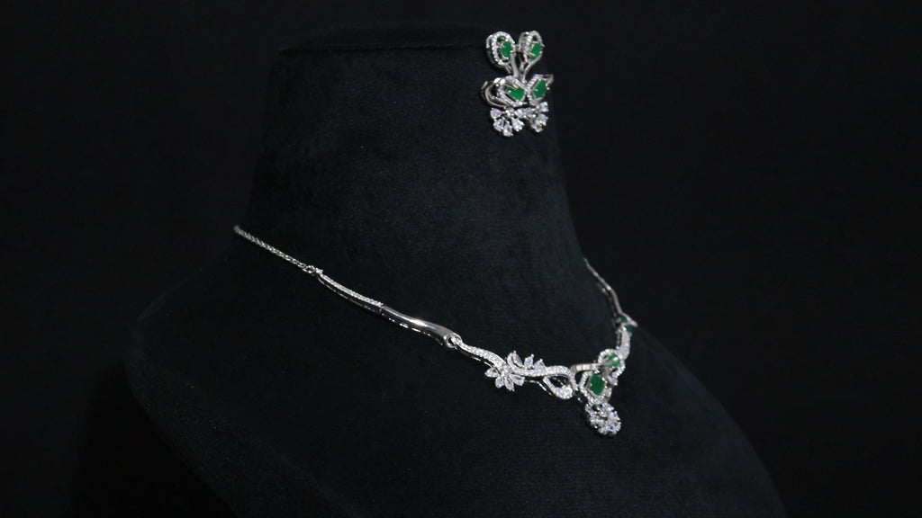 Women’s CZ Necklace & Matching Earrings Statement Jewellery Perfect Gift Set