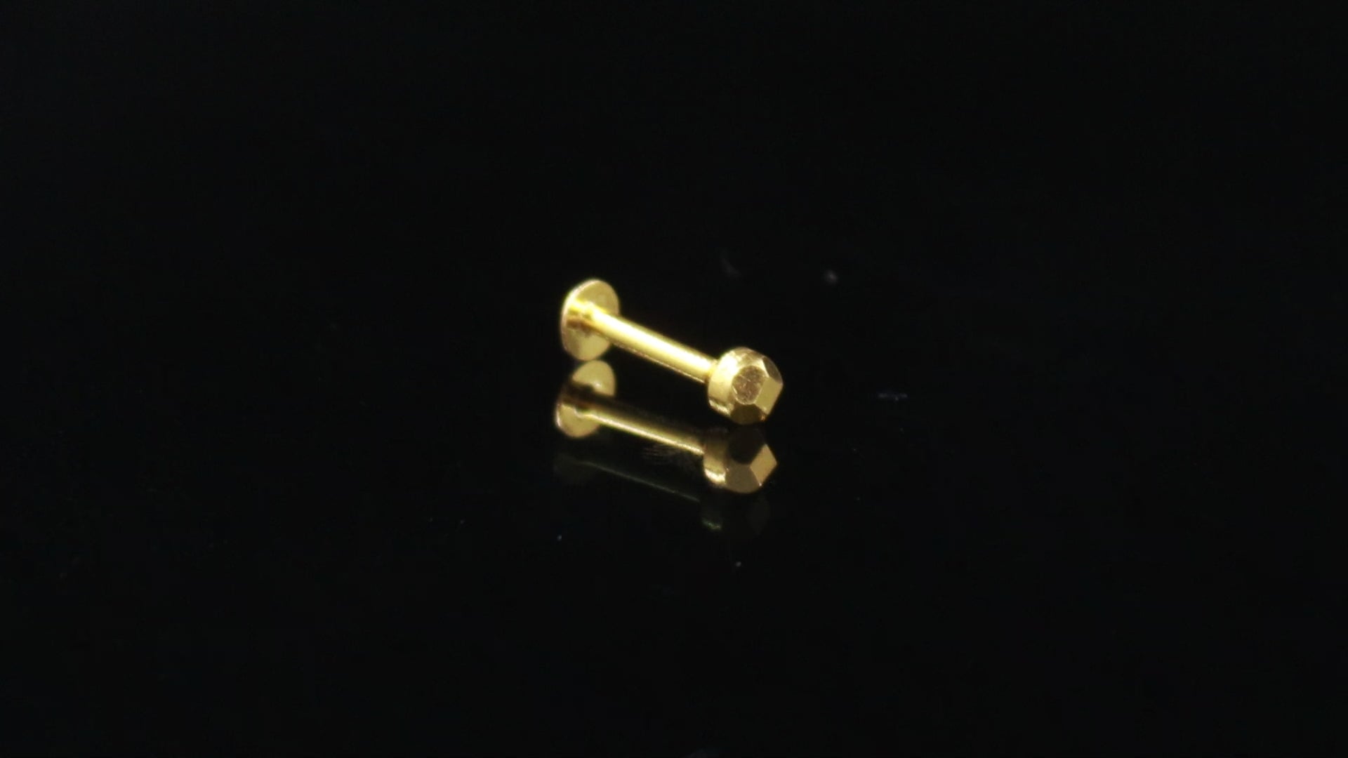 18KT Gold Nose Ring, Minimal Plain Nose Pin