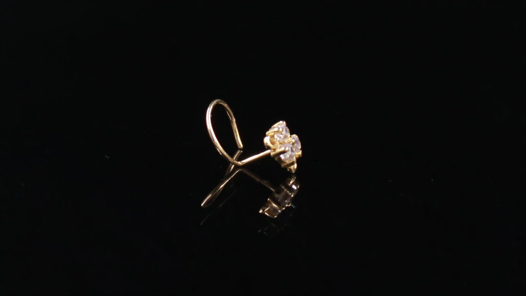 18K Gold CZ Nose Stud | Everyday Nose Pin