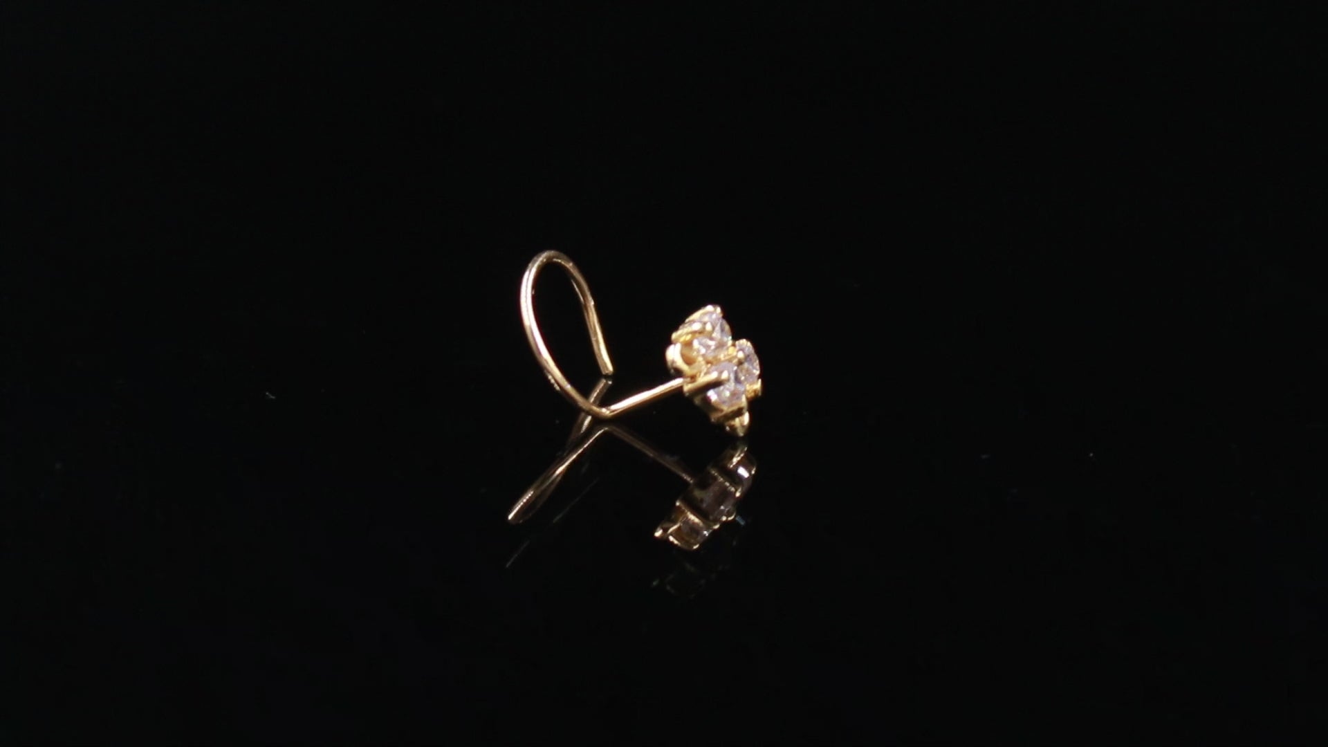 18K Gold CZ Nose Stud | Everyday Nose Pin
