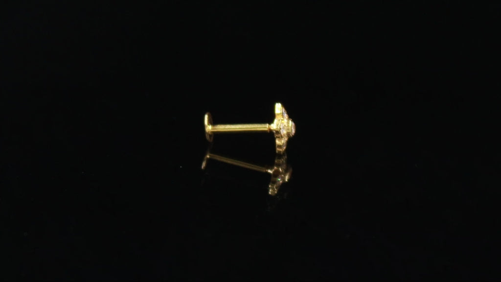 Gold Round Brilliant CZ Nose Ring Elegant Minimal Nose Jewelry for Women